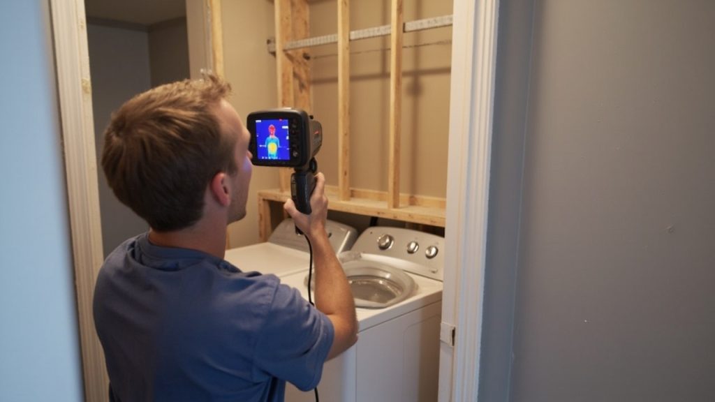 Fixing water damage from leaky washing machines in